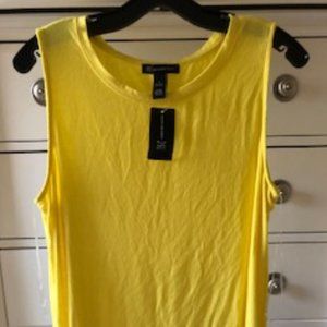 Yellow Ribbed Tank with Side Strings